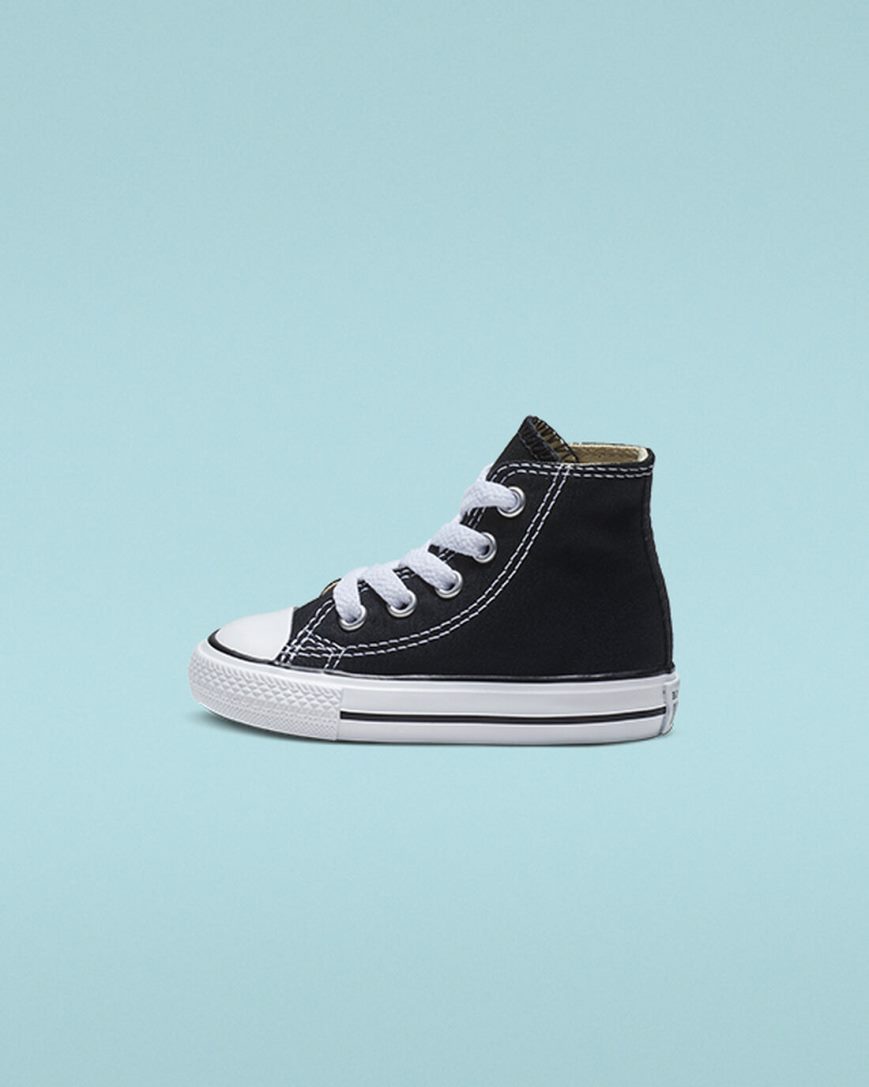 Zapatillas Altas Converse Chuck Taylor All Star Classic Niño Negras | PE 0PEW54